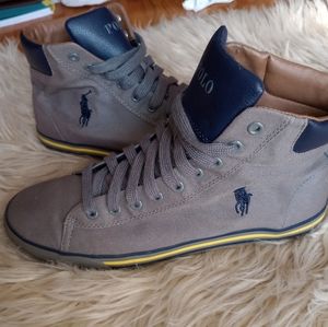 Polo Ralph Lauren Men's Grey Harvey Canvas Mid-Ankle Shoes Size 9.5D